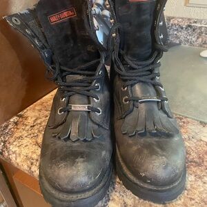 Harley-Davidson Black and Orange Label Boots